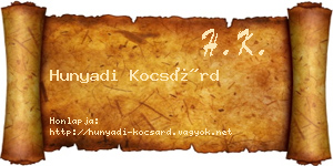 Hunyadi Kocsárd névjegykártya